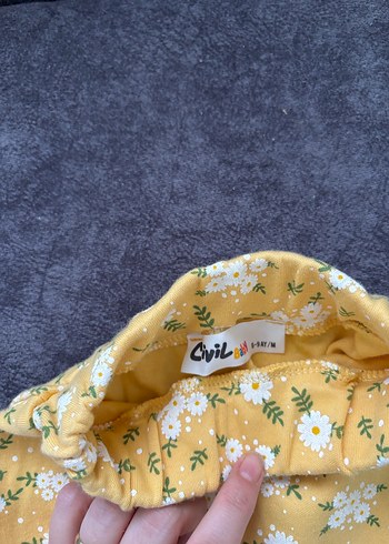 Çiçek Desenli Sarı Kız Bebek Pantolon - Görsel 3