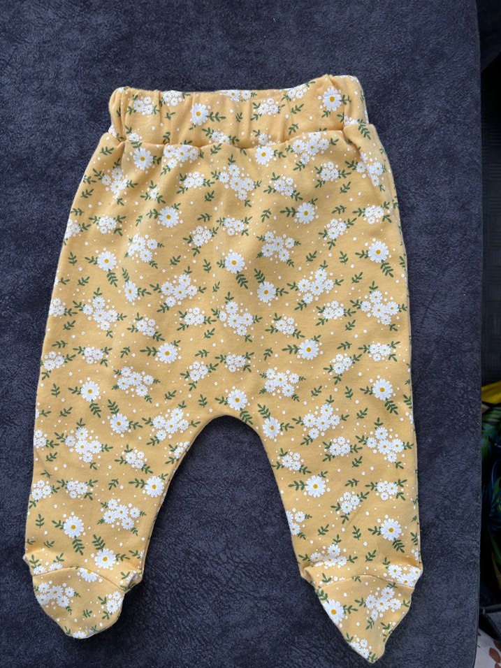Çiçek Desenli Sarı Kız Bebek Pantolon - Görsel 2