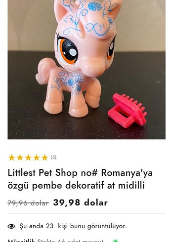 Littlest Pet Shop no# Romanya'ya özgü pembe dekoratif at midilli - Görsel 4