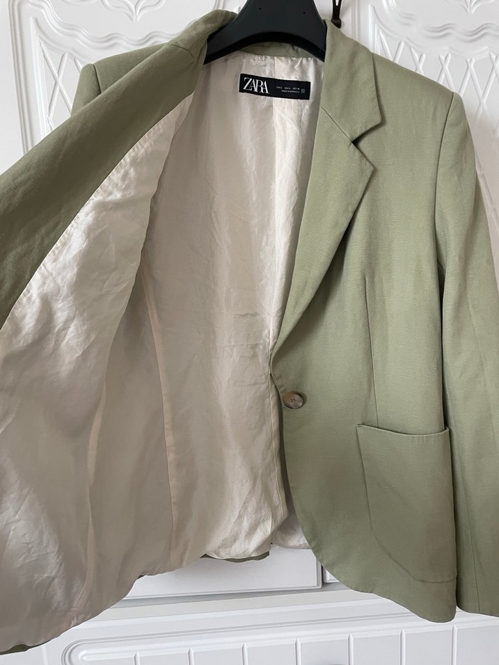 Zara yeşil blazer ceket S-M - Görsel 3