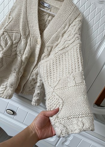 Zara krem Bohem Örgü Hırka S-M - Görsel 5