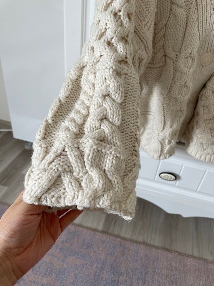 Zara krem Bohem Örgü Hırka S-M - Görsel 2