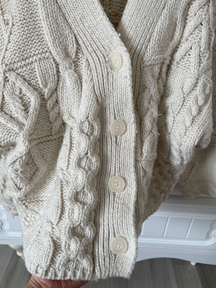 Zara krem Bohem Örgü Hırka S-M - Görsel 3