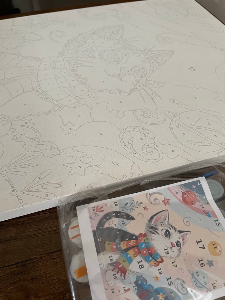 Beyaz ve Gri Kedi Temalı Boyama Seti - Görsel 4