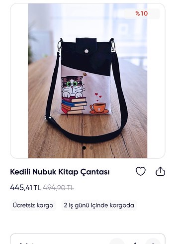 Kedi desenli nubuk kitap Çantası - Görsel 5
