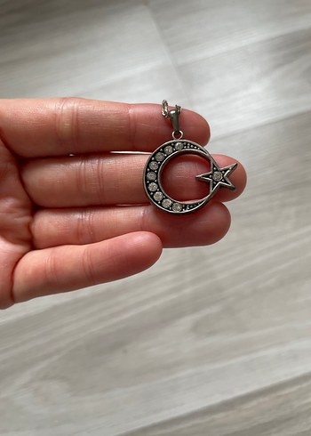 Ay yıldız gümüş kolye - Görsel 6