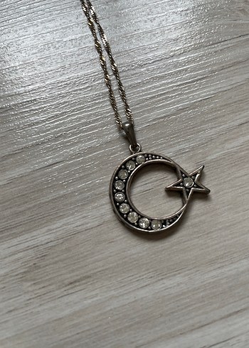 Ay yıldız gümüş kolye - Görsel 3