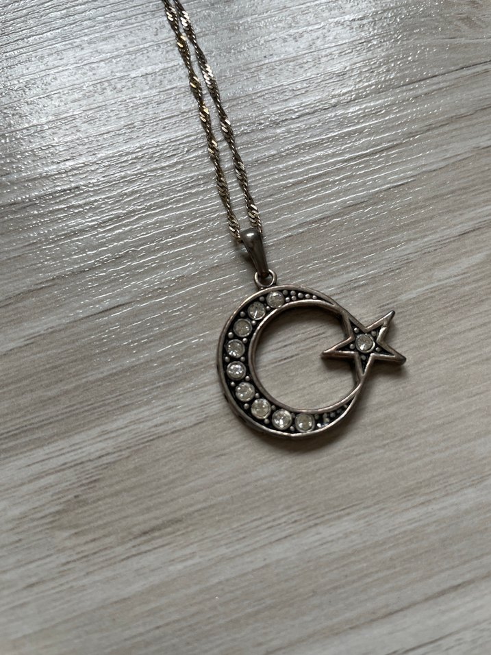 Ay yıldız gümüş kolye - Görsel 3