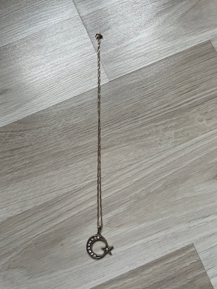 Ay yıldız gümüş kolye - Görsel 5