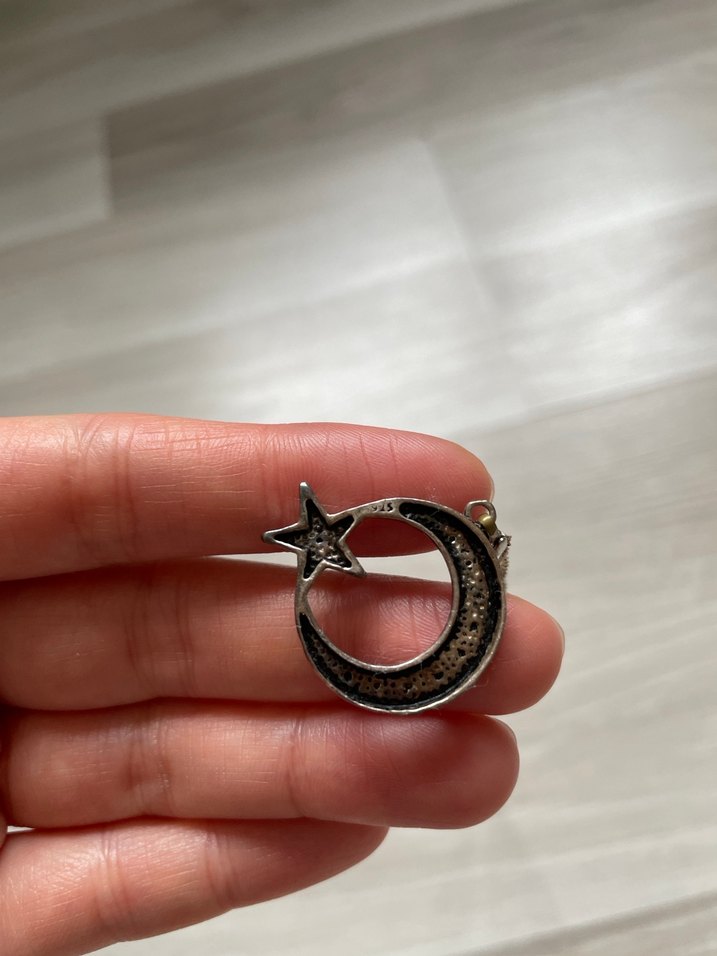 Ay yıldız gümüş kolye - Görsel 4