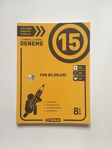 Hız Yayınları 8. Sınıf Fen bilimleri 15'li LGS DENEME