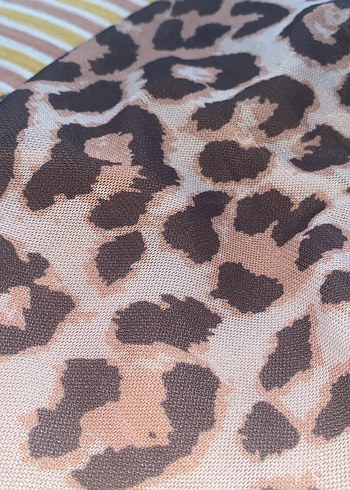 Diğer Leopar Desenli Straplez Crop
