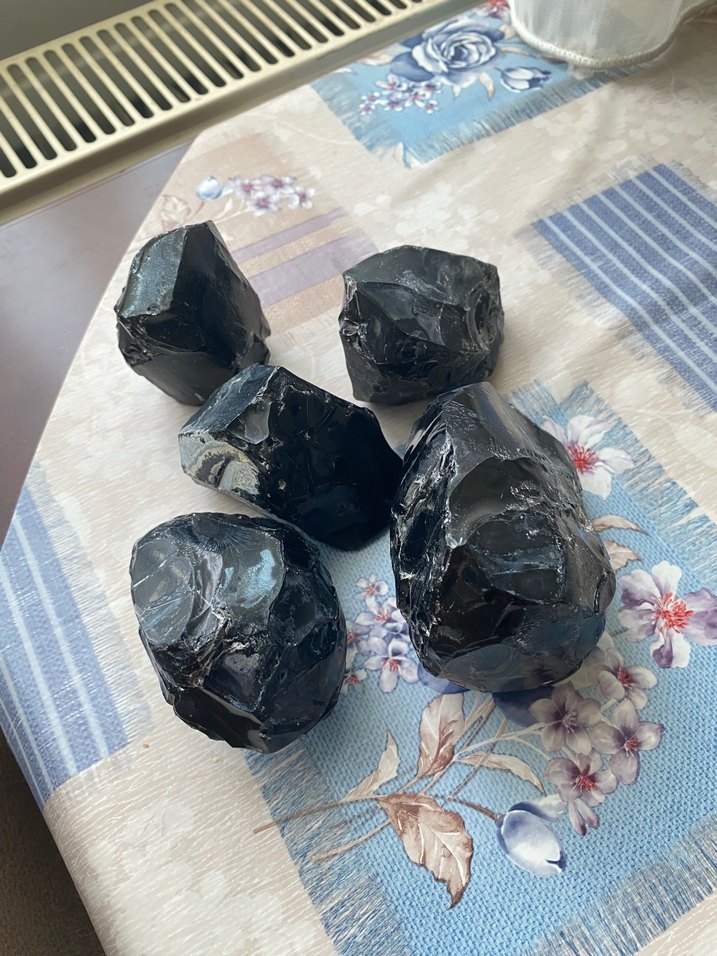 Doğal Siyah Obsidyen Taşları - Görsel 3