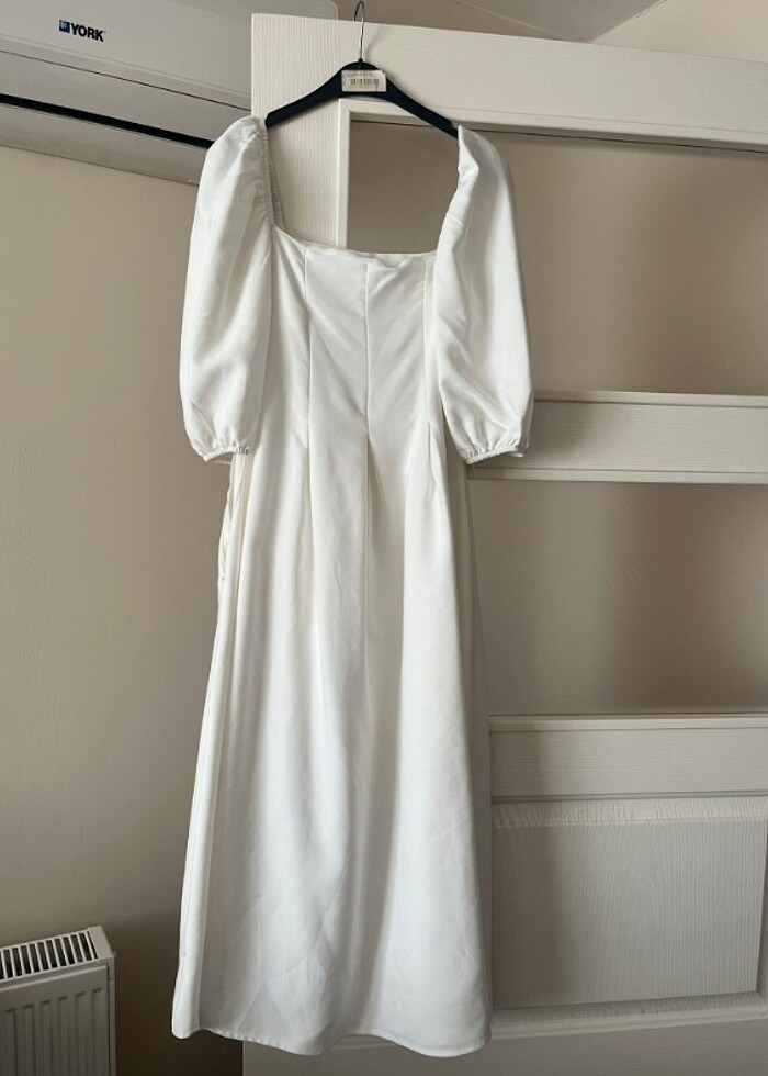 uzun beyaz elbise - Görsel 2