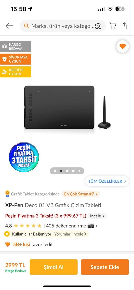 XP-Pen Deco 01 V2 Siyah Grafik Çizim Tableti - Görsel 2