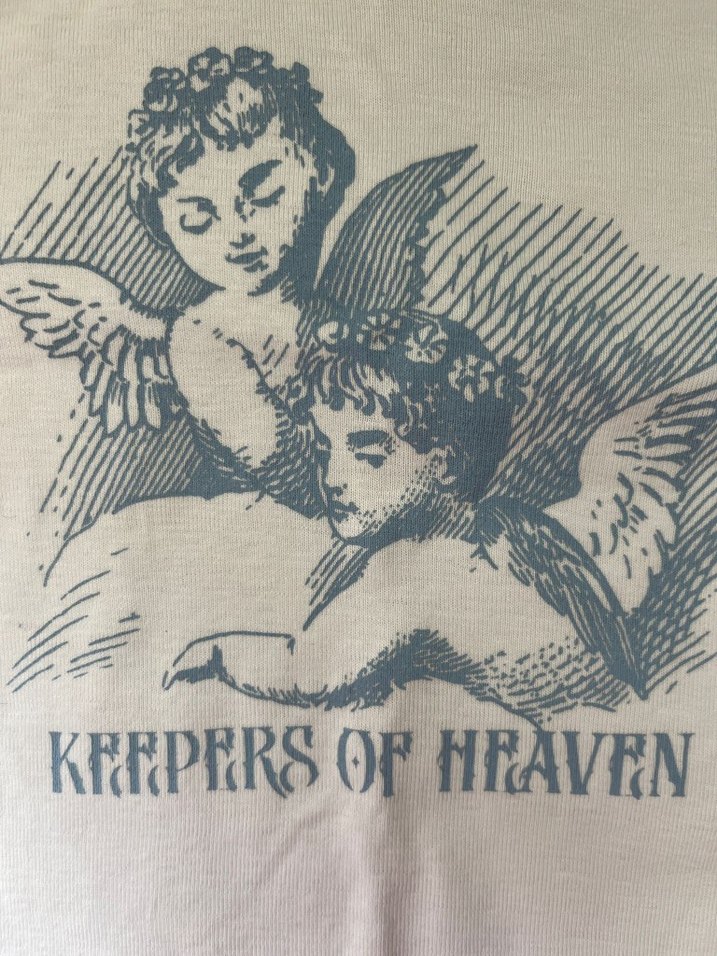 mavi/beyaz, baskılı crop - Görsel 3