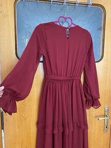 36 Beden bordo Renk Elbise