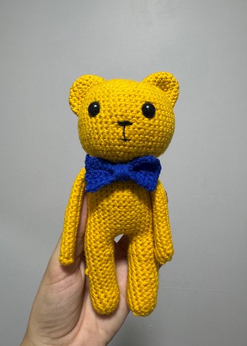 Sarı Renkli Amigurumi El Örgüsü Ayıcık