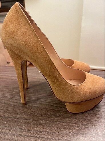 38 Beden camel Renk Charlotte Olympia Süet Topuklu Ayakkabı