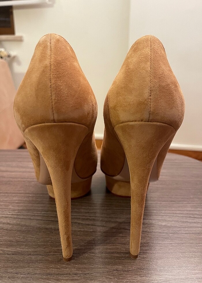 Charlotte Olympia Süet Topuklu Ayakkabı - Görsel 3