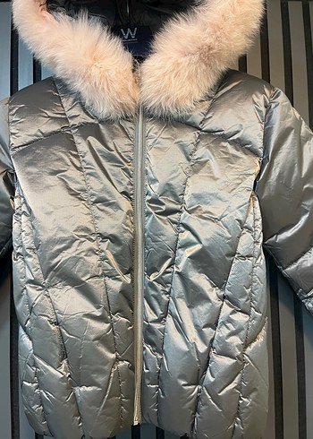 TYESS KIZ ÇOCUK GRİ KÜRKLÜ MONT - Görsel 5