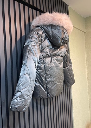 TYESS KIZ ÇOCUK GRİ KÜRKLÜ MONT - Görsel 11