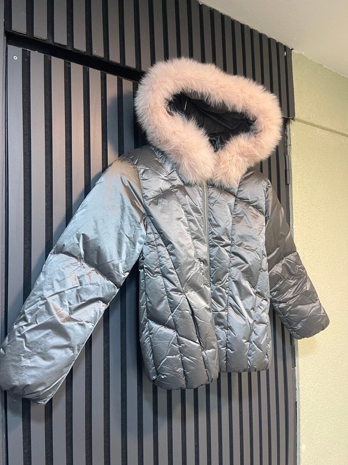 TYESS KIZ ÇOCUK GRİ KÜRKLÜ MONT - Görsel 4