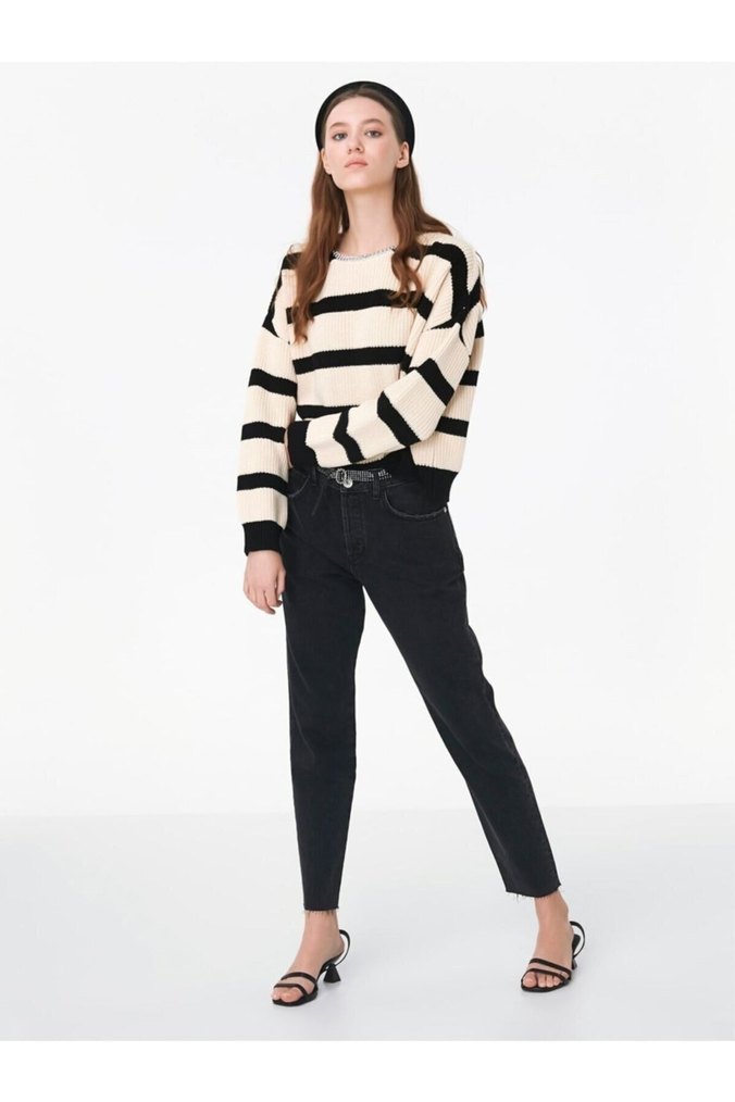 TWİST ZİNCİR YAKA TRİKO KAZAK - Görsel 3