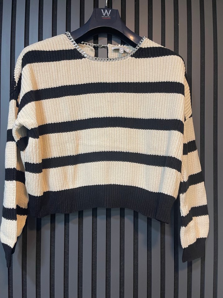 TWİST ZİNCİR YAKA TRİKO KAZAK - Görsel 5