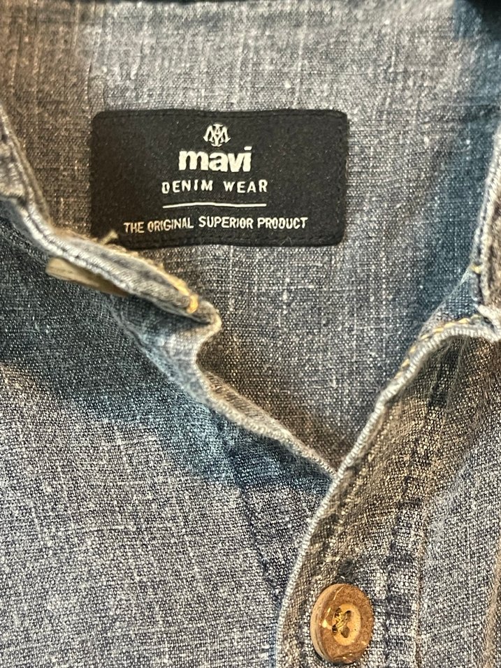 MAVİ SLİM FİT ERKEK GÖMLEK - Görsel 4