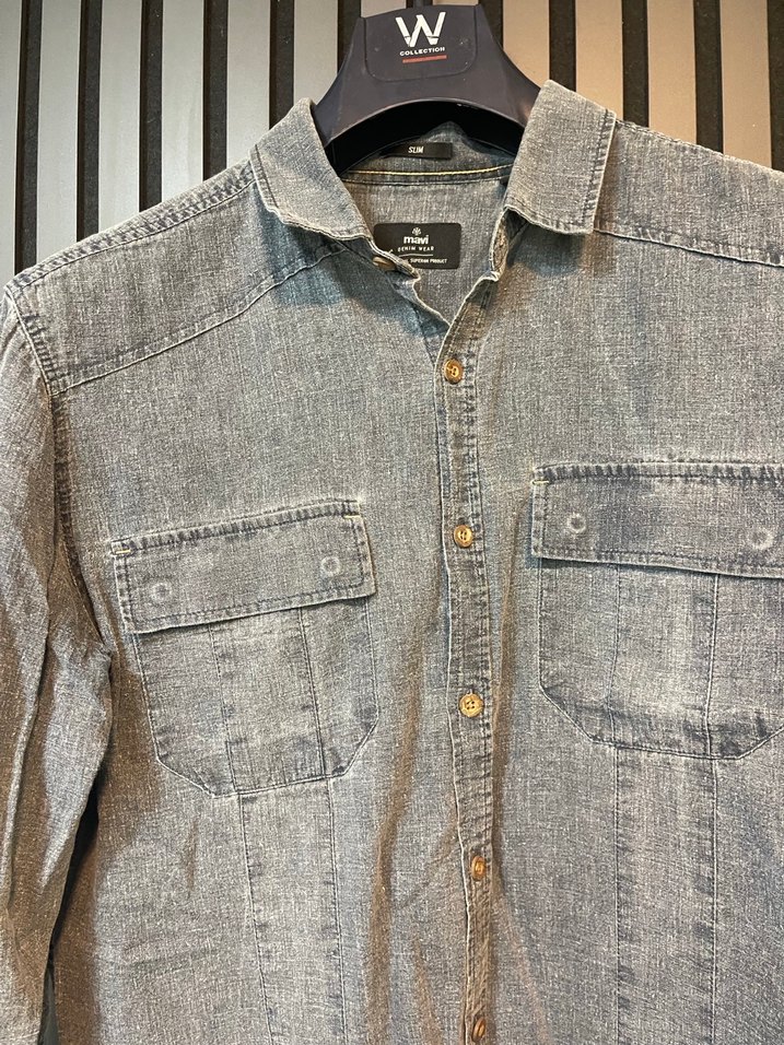 MAVİ SLİM FİT ERKEK GÖMLEK - Görsel 3