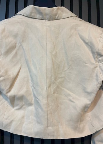 ZARA KETEN BLAZER CROP CEKET - Görsel 9