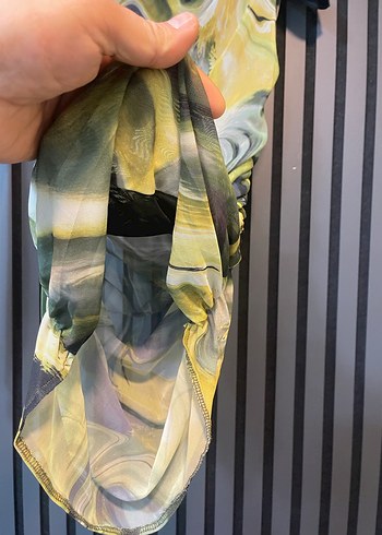 ZARA EKRU TEK OMUZ MİNİ ELBİSE - Görsel 7