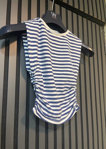 ZARA KOLSUZ DRAPELİ CROP TOP - Görsel 3