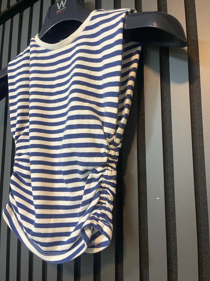 ZARA KOLSUZ DRAPELİ CROP TOP - Görsel 2