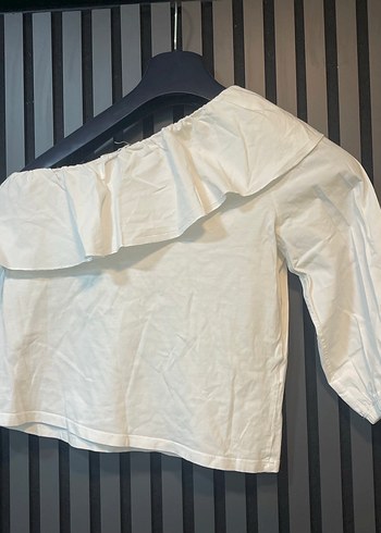 MANGO TEK OMUZLU VOLANLI BLUZ - Görsel 5