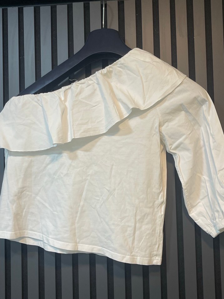 MANGO TEK OMUZLU VOLANLI BLUZ - Görsel 5