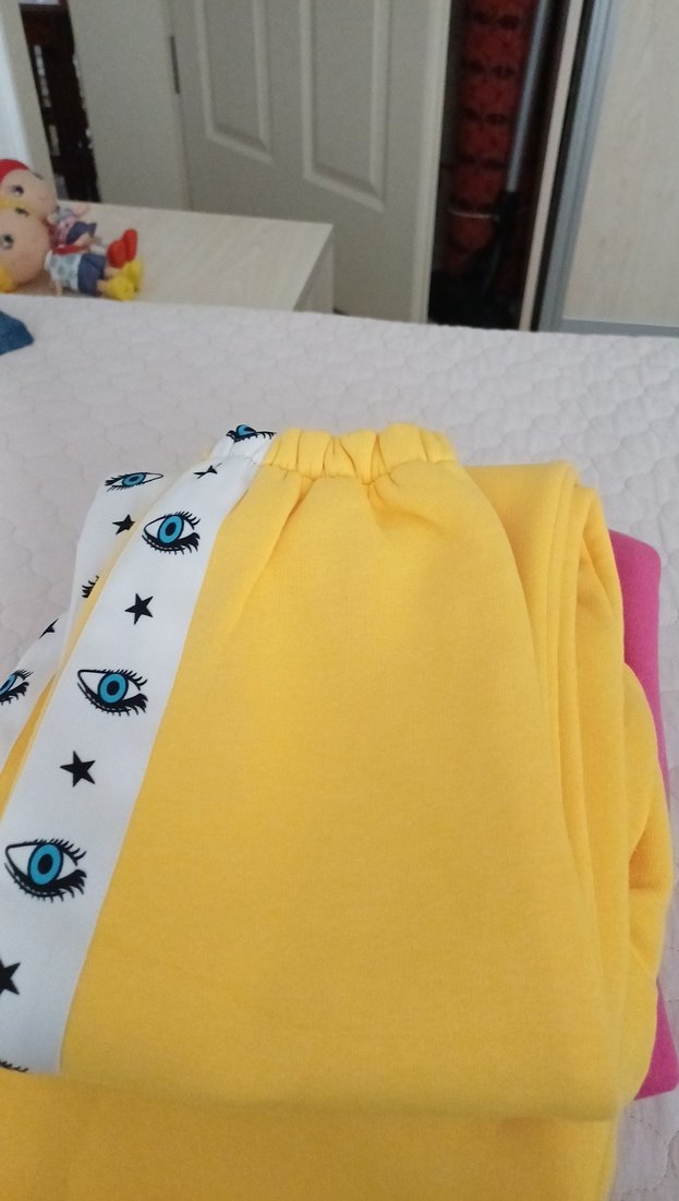 Sarı Elastik Bel Kız Eşofman Altı - Görsel 2