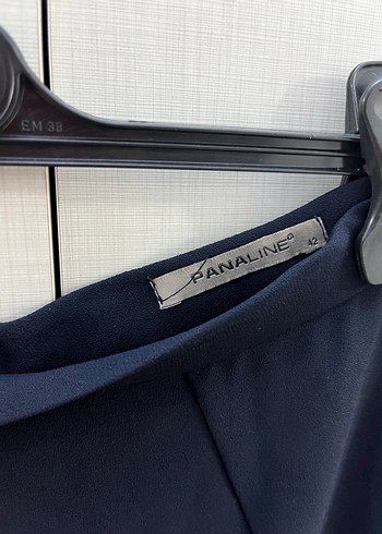 Lacivert Uzun Drapeli Kadın Etek - Görsel 2