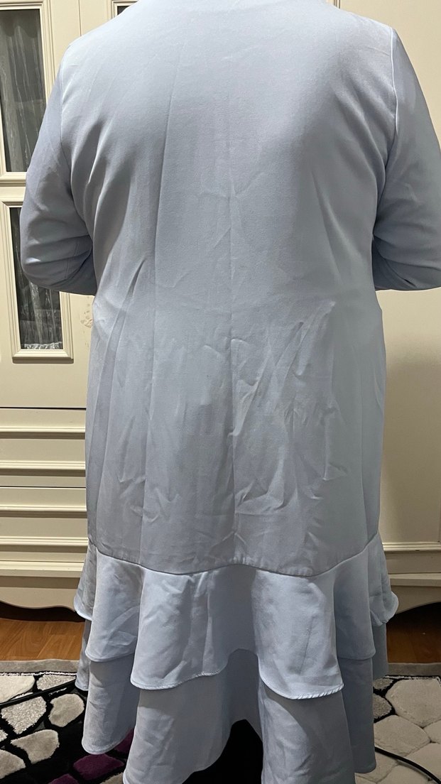 Pastel mavi, Uzun Kollu fırfırlı tunik - Görsel 2