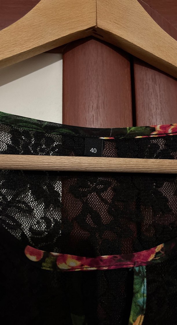 Çiçekli dantel desenli içi astarlı elbise - Görsel 3