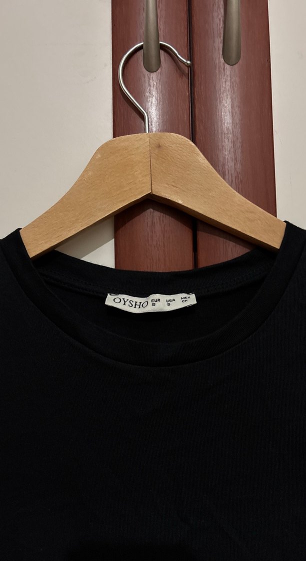 Siyah Kısa Kollu Basic Kadın Tişört - Görsel 2