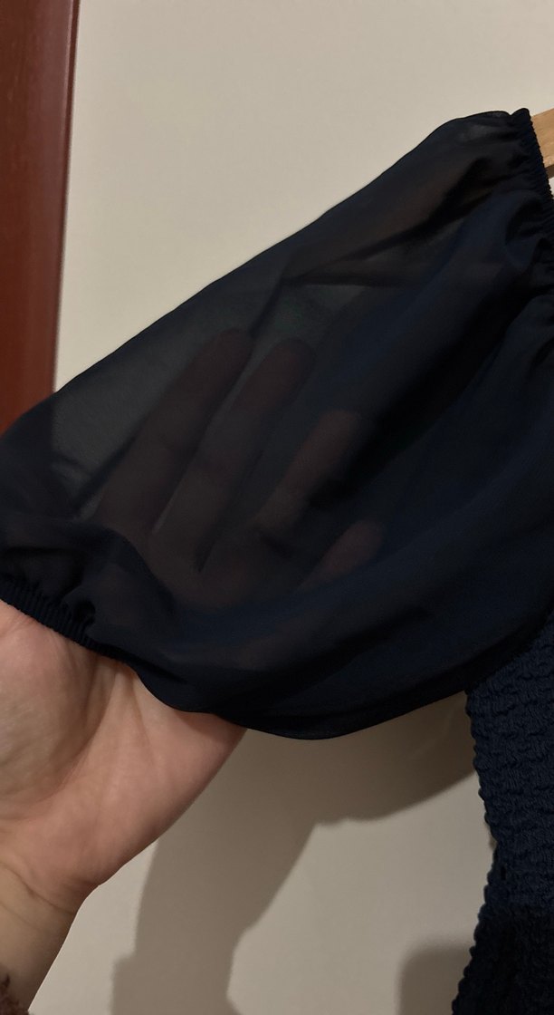 Siyah Drapeli Kadın Bluz - Görsel 3