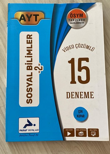 AYT Sosyal Bilimler 2 15 Deneme Kitabı