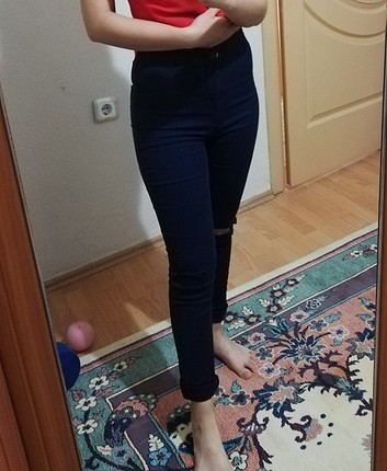 s Beden Extra yüksek bel dar pantolon