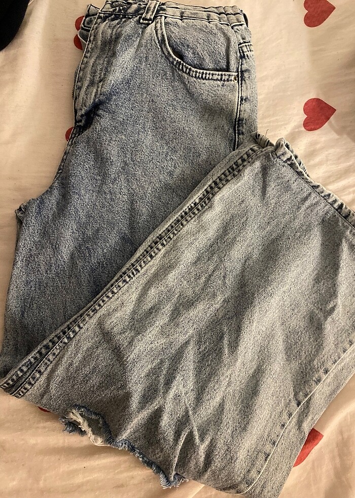 Yırtık pantolon bol paça - Görsel 3