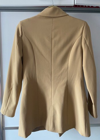 Bej Düğmeli Kadın Blazer Ceket - Görsel 4