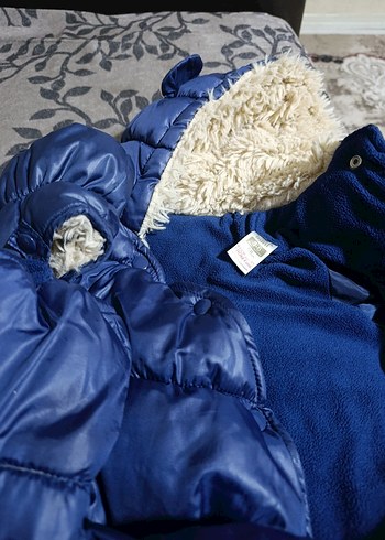 Mavi Erkek Bebek Kürklü Tulum - Görsel 6