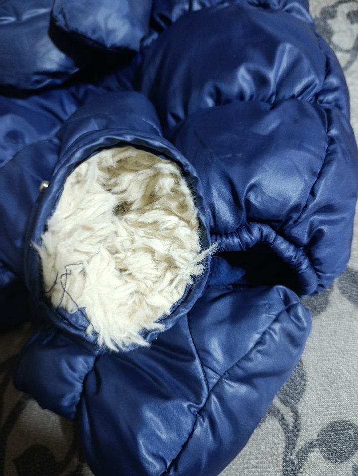 Mavi Erkek Bebek Kürklü Tulum - Görsel 4