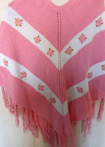 Pembe Nakışlı Bohem Kız Panço - Görsel 2